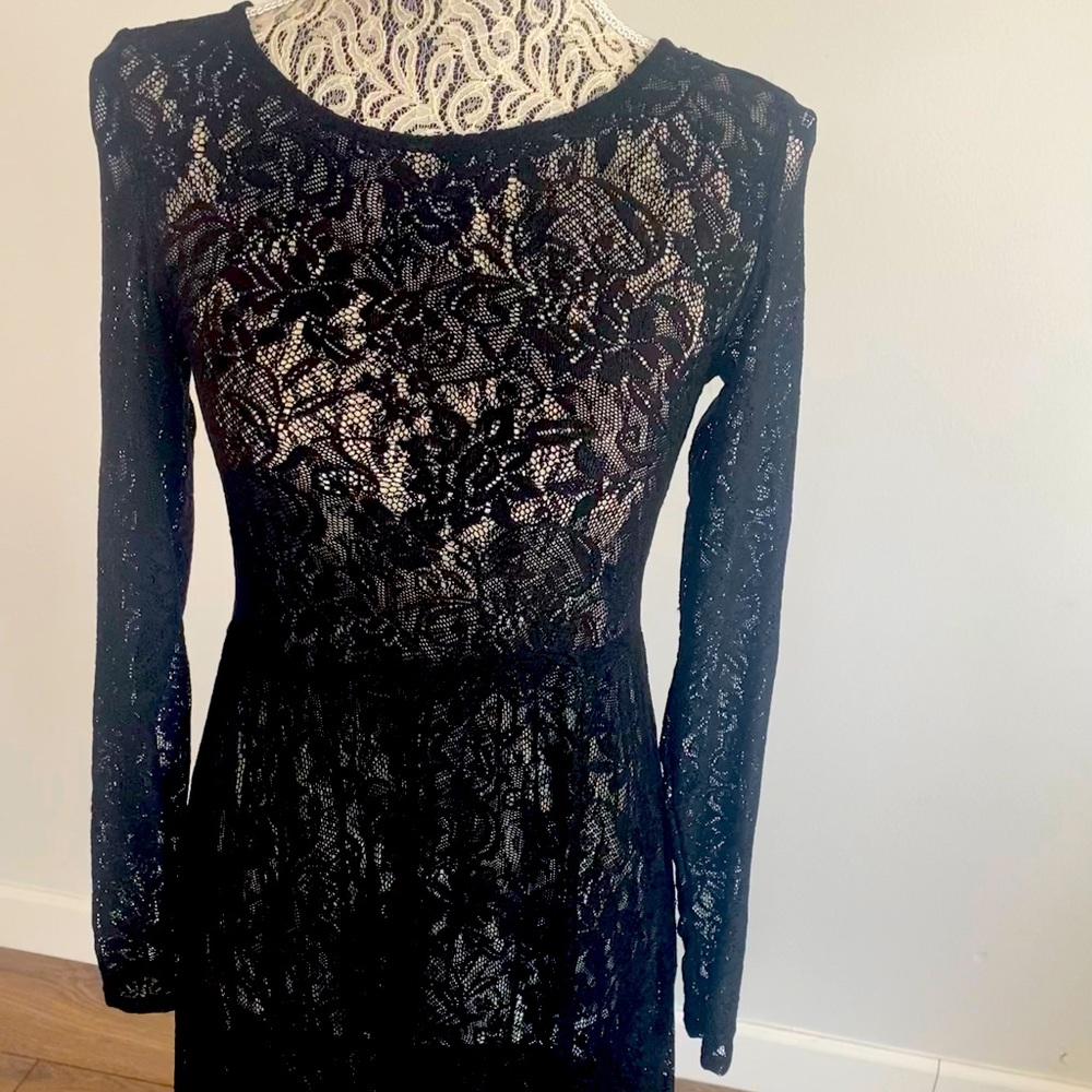 Lace high to low sheer summer midi dress